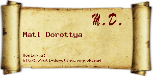 Matl Dorottya névjegykártya